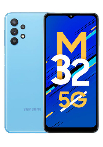 Samsung Galaxy M32 5G smartphone in color blue available for sale in the Philippines at your nearest tech hub SM Cyberzone