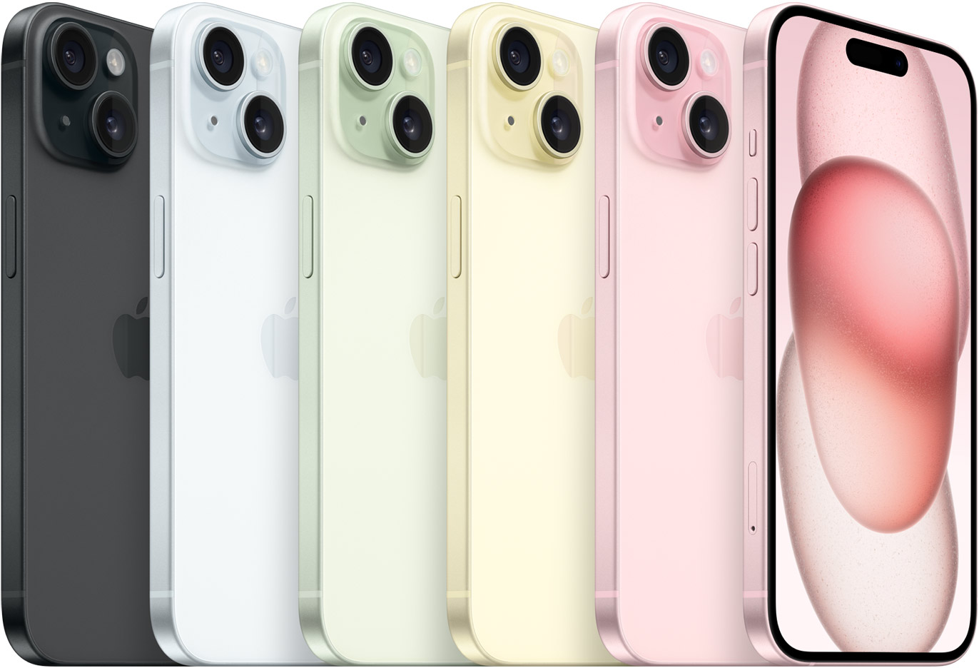 iphone 15 different colors from black to pink from apple.com